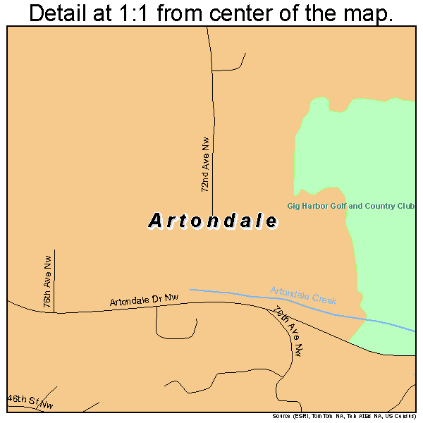 Artondale, Washington road map detail