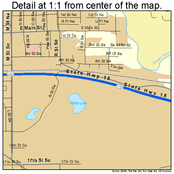 Auburn, Washington road map detail