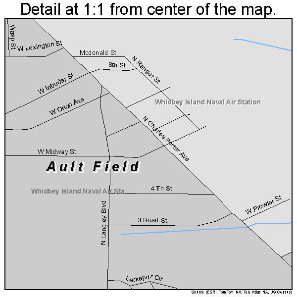 Ault Field, Washington road map detail