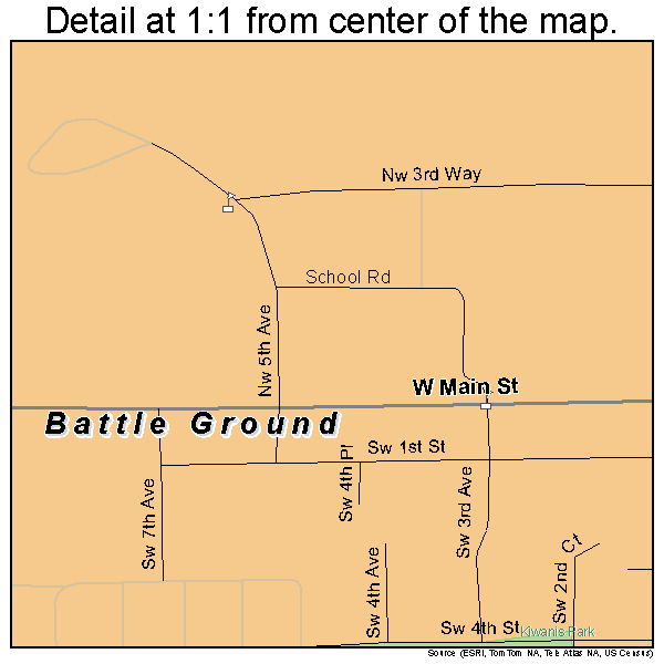 Battle Ground, Washington road map detail