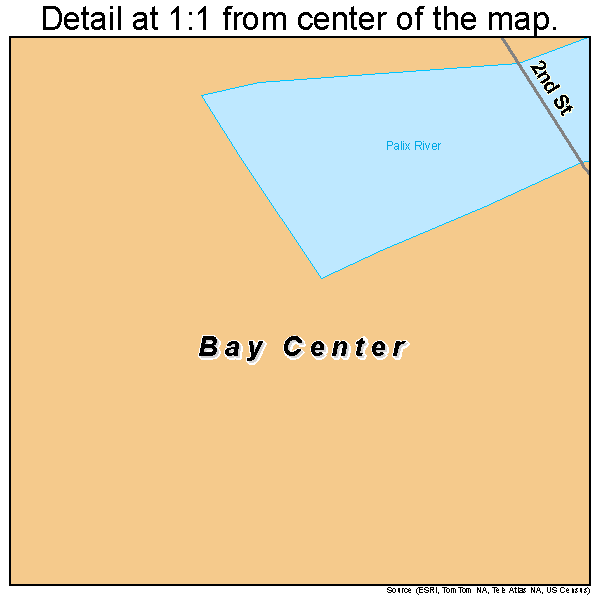Bay Center, Washington road map detail