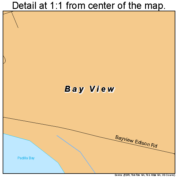 Bay View, Washington road map detail