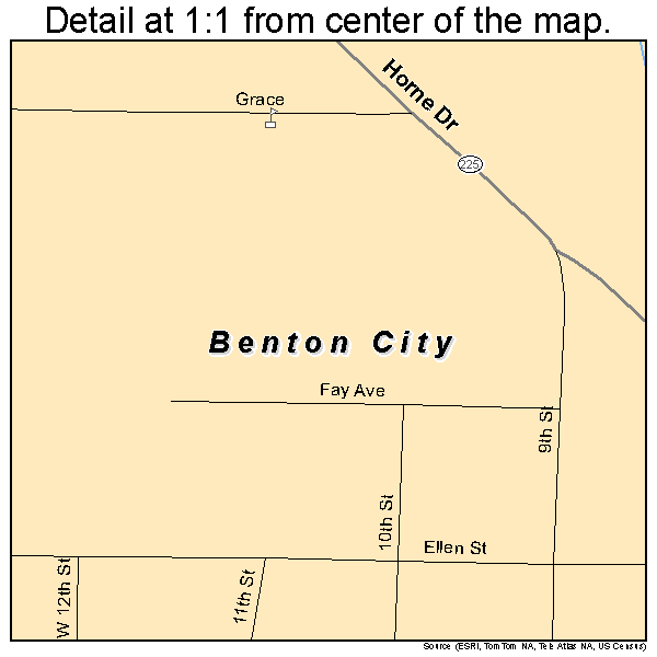 Benton City, Washington road map detail