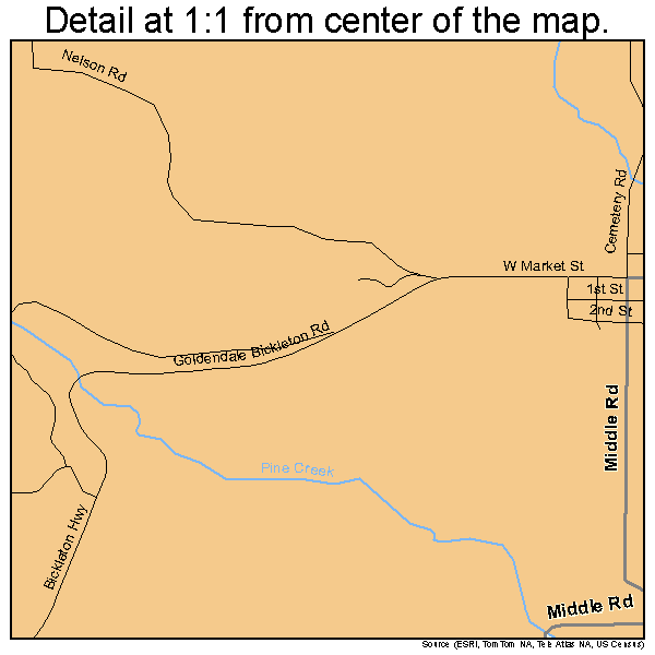 Bickleton, Washington road map detail