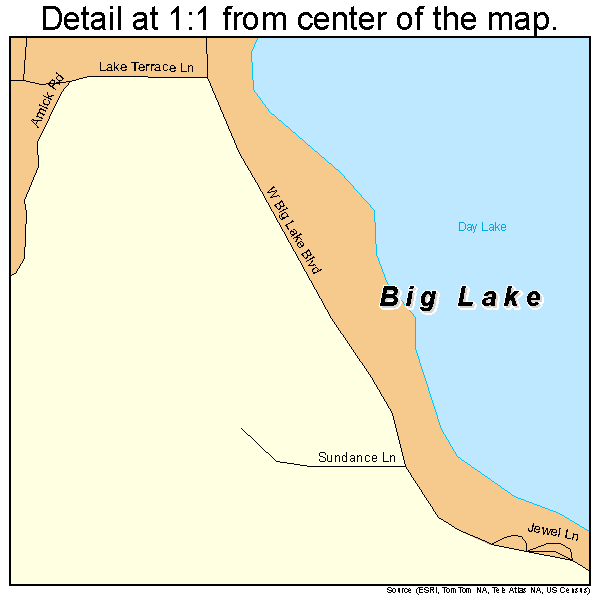 Big Lake, Washington road map detail