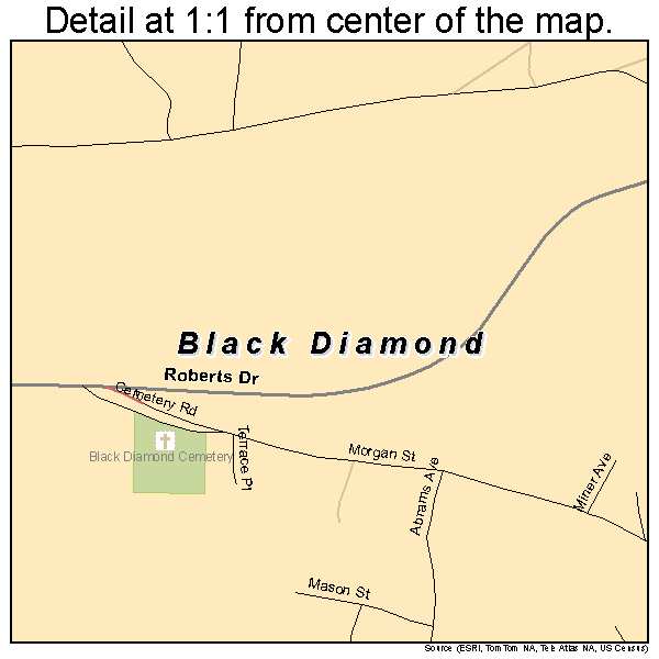 Black Diamond, Washington road map detail