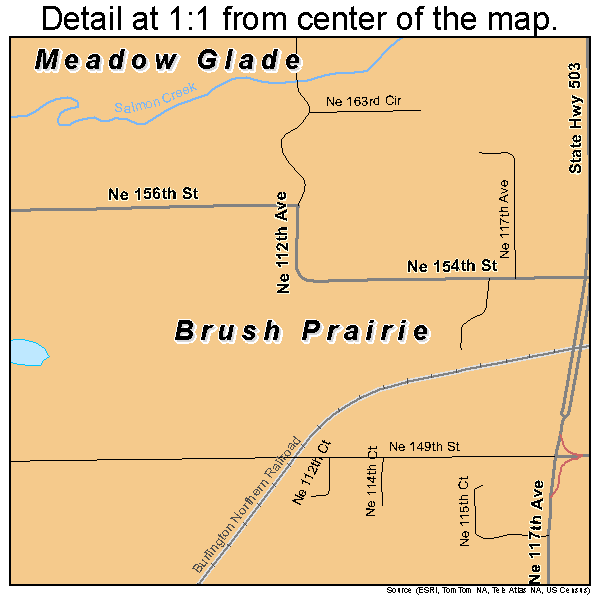 Brush Prairie, Washington road map detail
