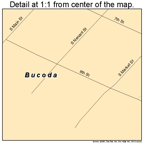 Bucoda, Washington road map detail