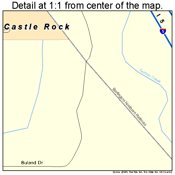 Castle Rock, Washington road map detail