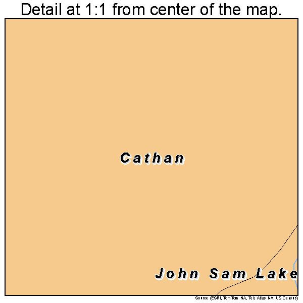 Cathan, Washington road map detail