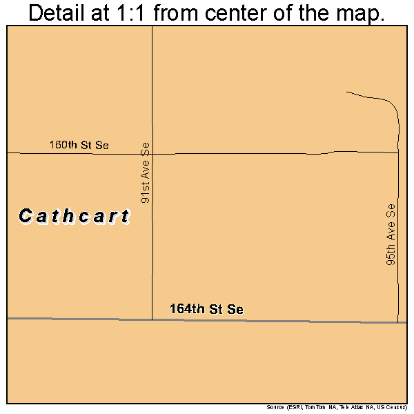 Cathcart, Washington road map detail