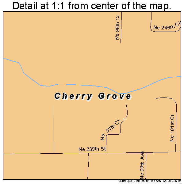 Cherry Grove, Washington road map detail