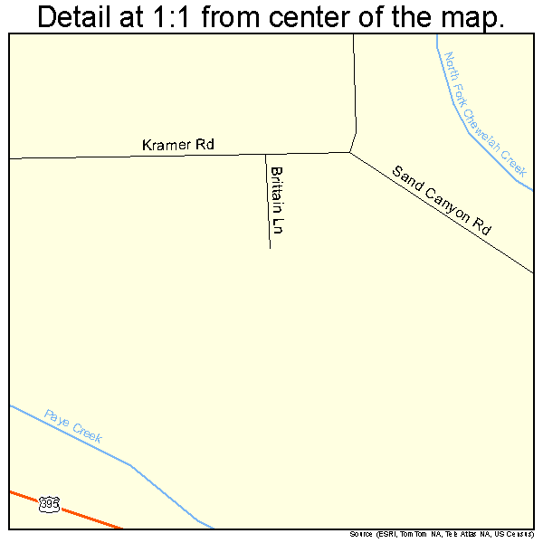 Chewelah, Washington road map detail