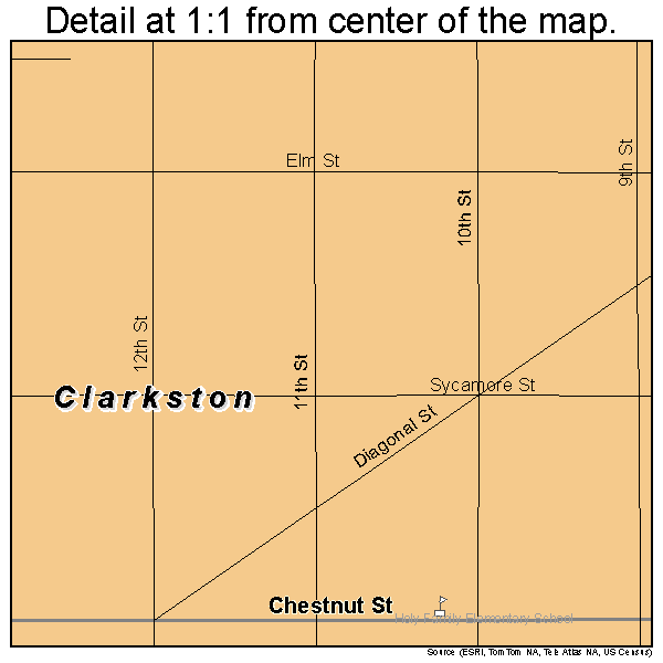 Clarkston, Washington road map detail