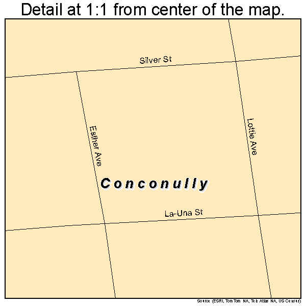 Conconully, Washington road map detail