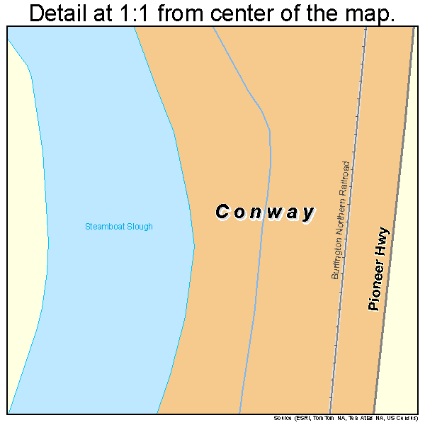 Conway, Washington road map detail