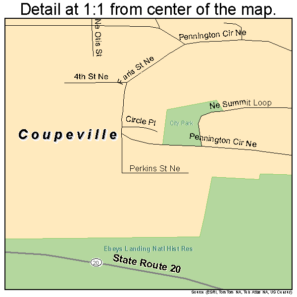 Coupeville, Washington road map detail