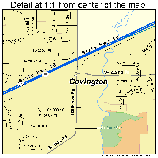 Covington, Washington road map detail