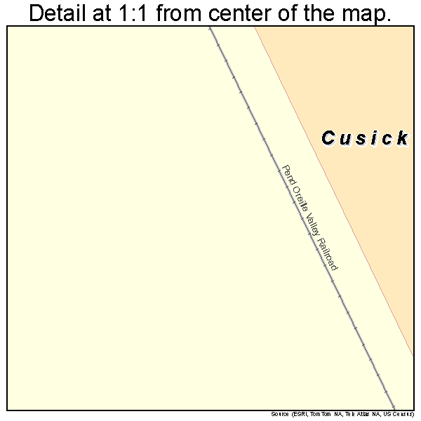 Cusick, Washington road map detail
