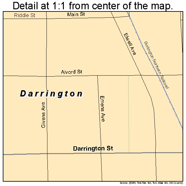 Darrington, Washington road map detail