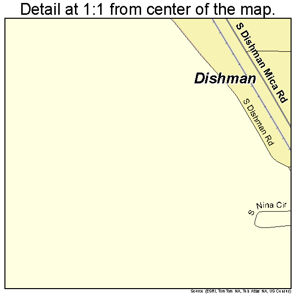 Dishman, Washington road map detail
