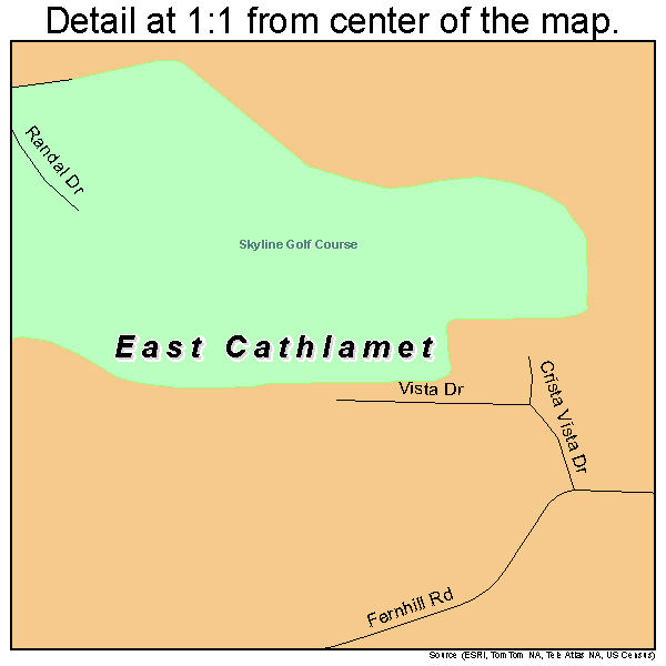 East Cathlamet, Washington road map detail