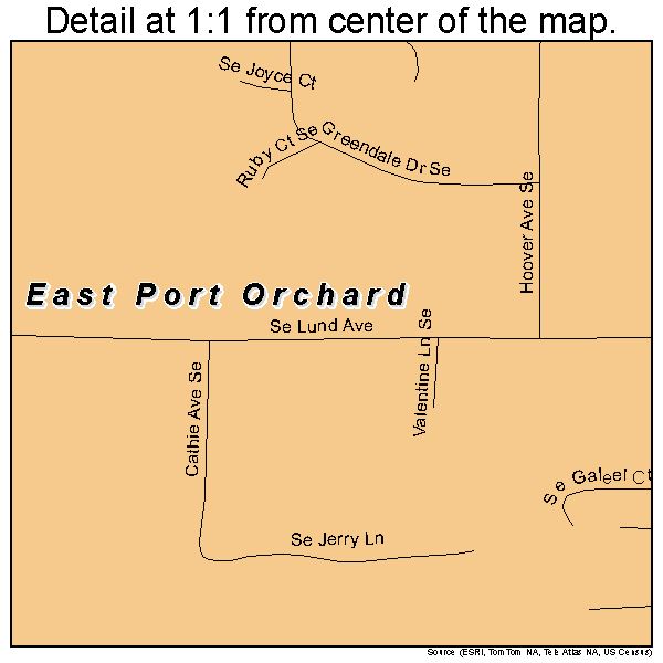 East Port Orchard, Washington road map detail