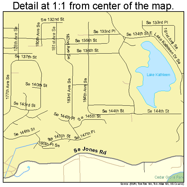 East Renton Highlands, Washington road map detail