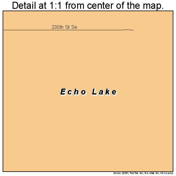 Echo Lake, Washington road map detail