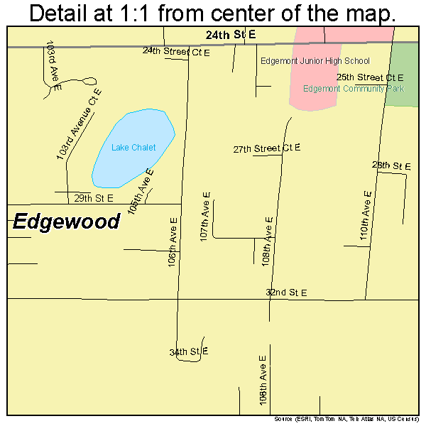 Edgewood, Washington road map detail