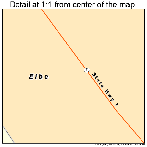 Elbe, Washington road map detail