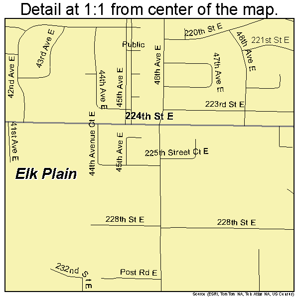 Elk Plain, Washington road map detail
