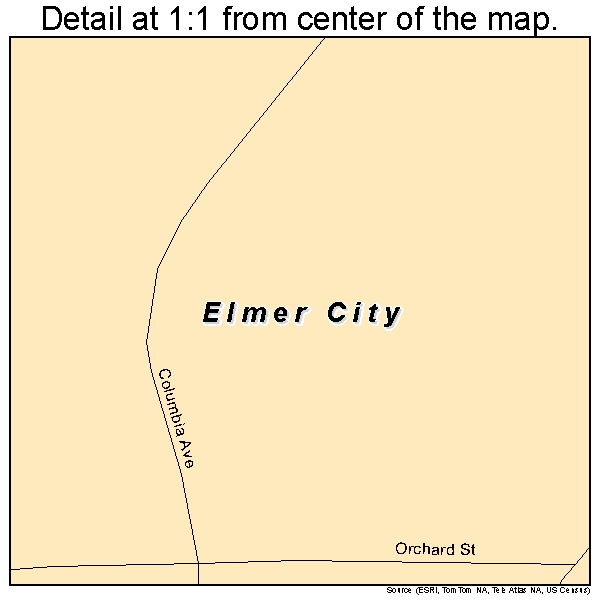 Elmer City, Washington road map detail