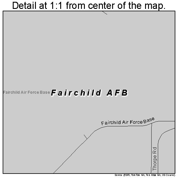 Fairchild AFB, Washington road map detail