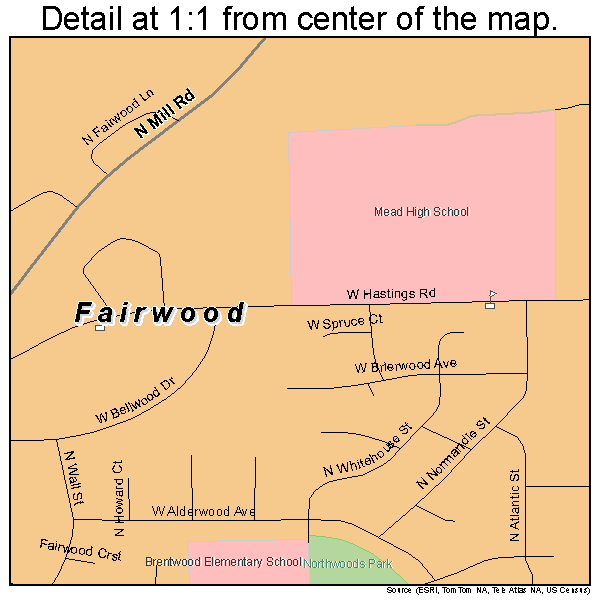 Fairwood, Washington road map detail