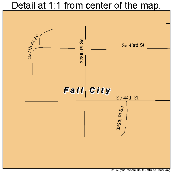 Fall City, Washington road map detail