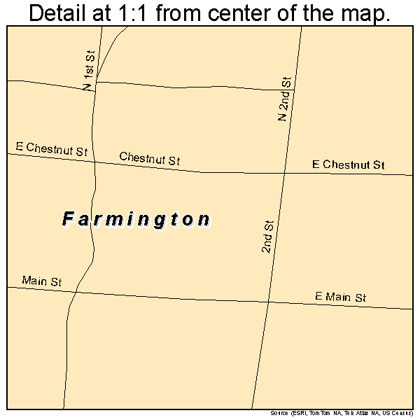 Farmington, Washington road map detail
