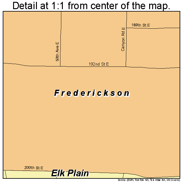 Frederickson, Washington road map detail