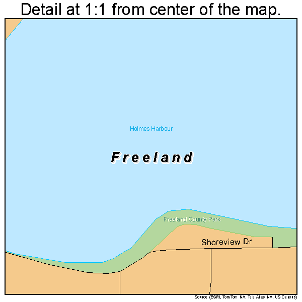 Freeland, Washington road map detail