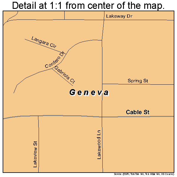 Geneva, Washington road map detail