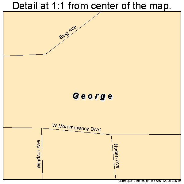 George, Washington road map detail