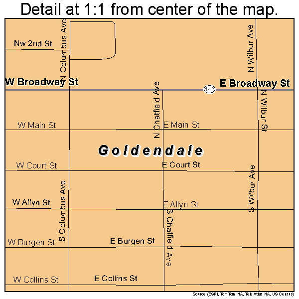 Goldendale, Washington road map detail