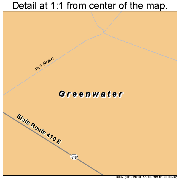 Greenwater, Washington road map detail