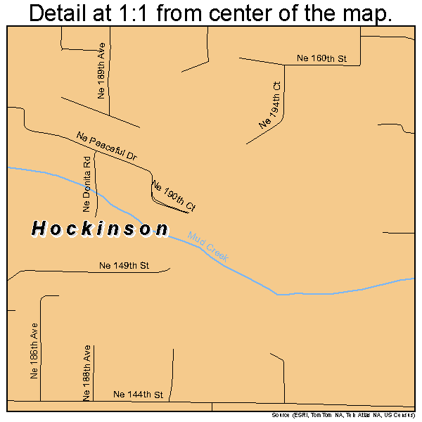 Hockinson, Washington road map detail