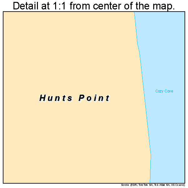 Hunts Point, Washington road map detail
