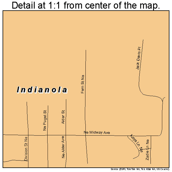 Indianola, Washington road map detail