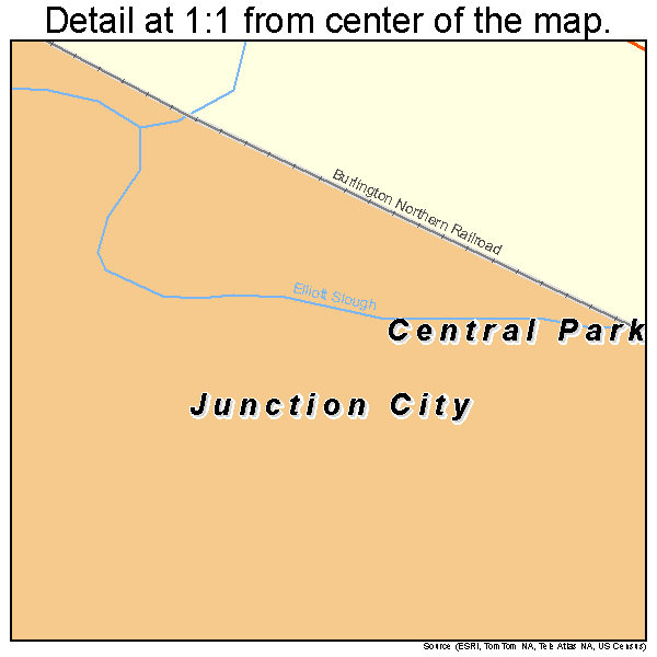 Junction City, Washington road map detail