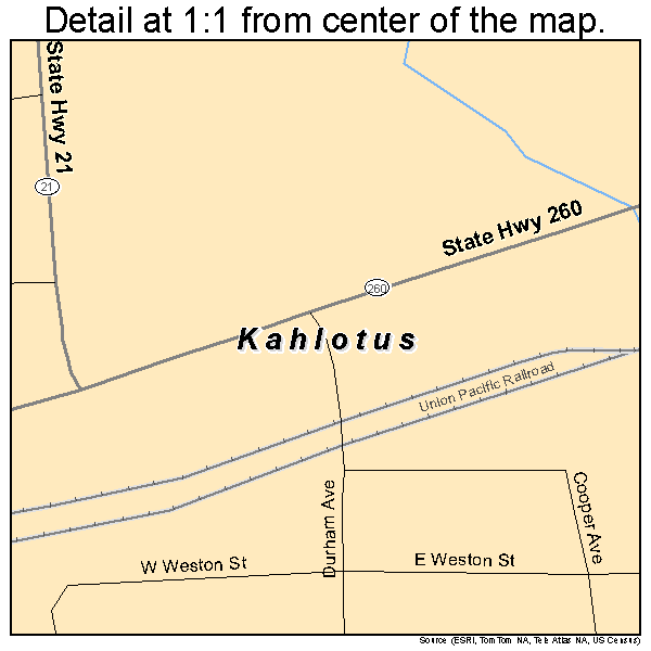 Kahlotus, Washington road map detail