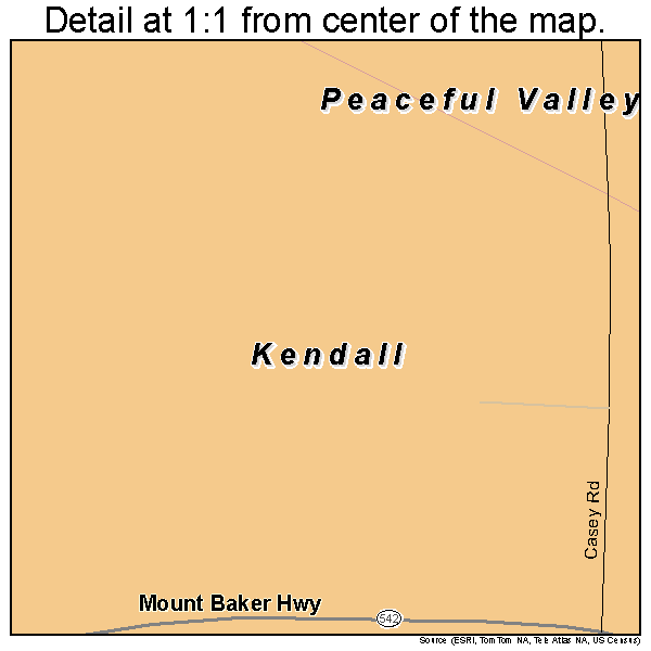 Kendall, Washington road map detail