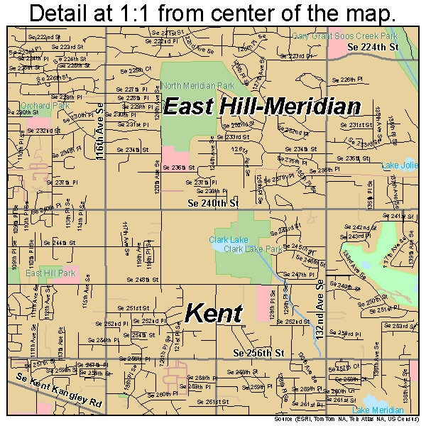 Kent, Washington road map detail